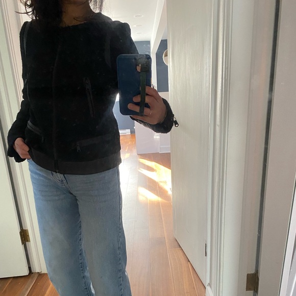 Club Monaco Leather and boucle jacket, size M - Picture 2 of 6